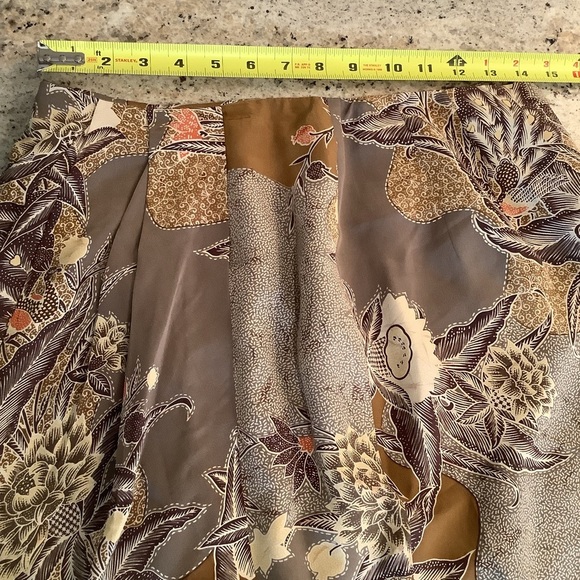 Episode by Carolyn Wright Freeman Silk Faux Wrap Skirt Size 10 Fall Leaf - Picture 7 of 9